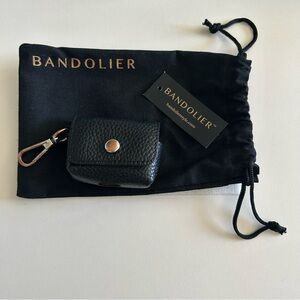 Black Leather Bandolier AirPods Pro Clip on Pouch